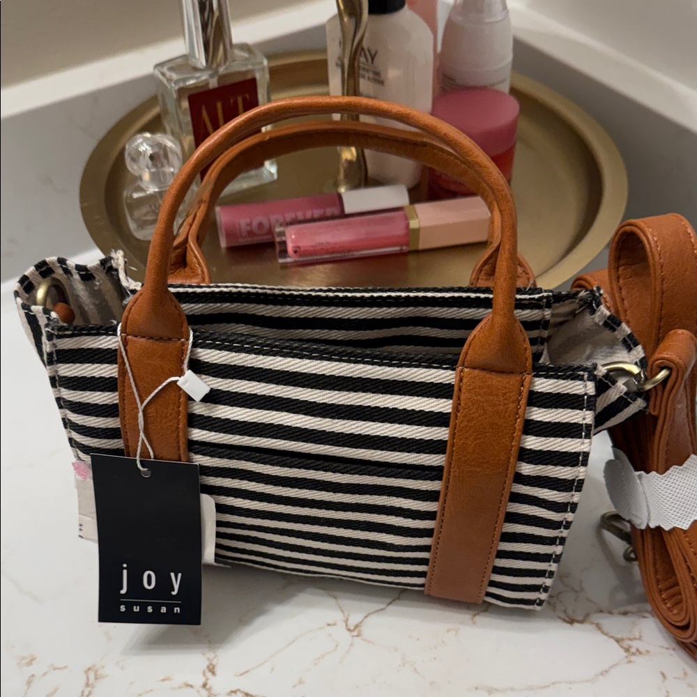 Joy Susan Black and Tan Mini Bag